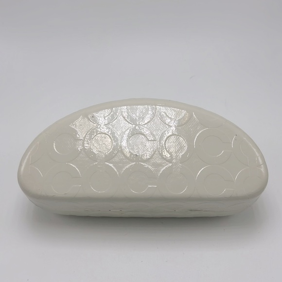 Coach Hard Clamshell Sunglasses Sunglass Case Cream Colored - Picture 6 of 8